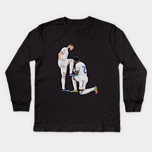 Karim Benzema and Vinicius Junior Celebration Kids Long Sleeve T-Shirt